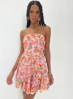 Princess Polly Largo Strapless Mini Dress  Multi New