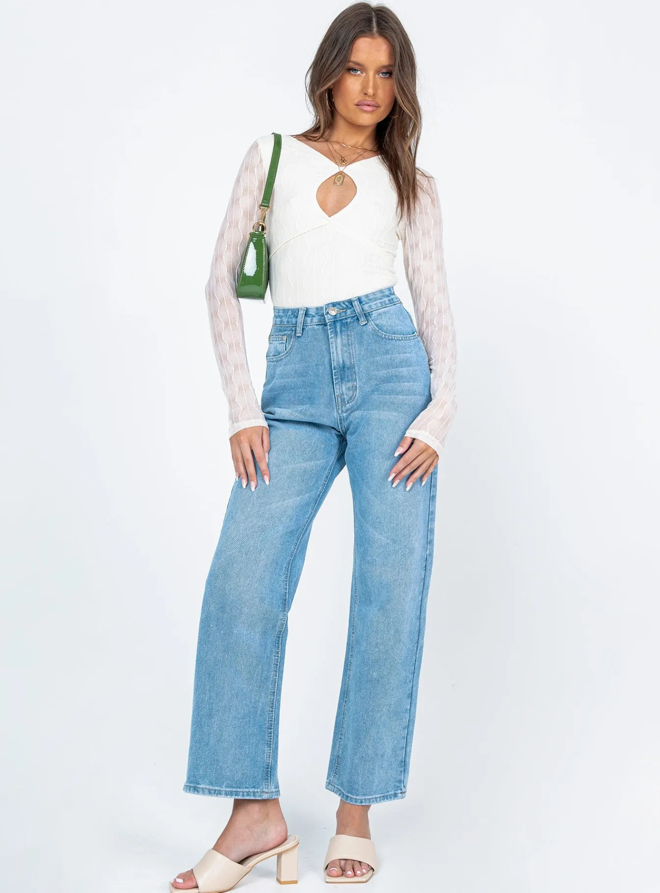 Princess Polly Larissa Long Sleeve Bodysuit White Hot
