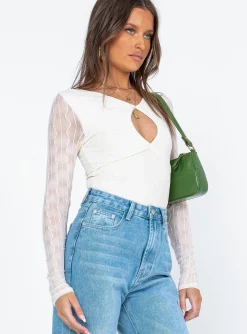 Princess Polly Larissa Long Sleeve Bodysuit White Hot