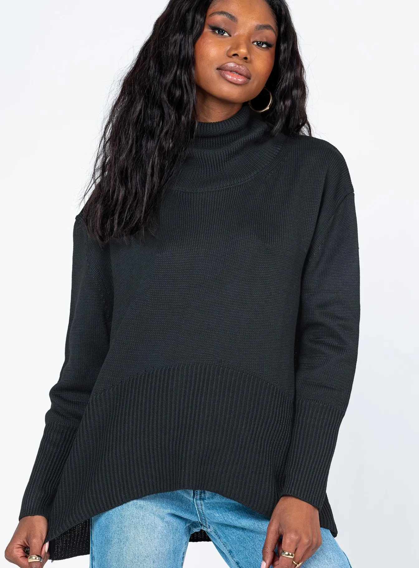 Princess Polly Larnee Turtleneck Sweater Black Shop