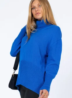 Princess Polly Larnee Turtleneck Sweater Blue Cheap