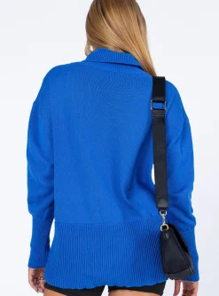 Princess Polly Larnee Turtleneck Sweater Blue Cheap