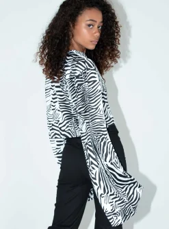 Princess Polly Larry Crop Shirt  Zebra Discount