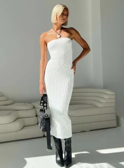 Princess Polly Lasance Maxi Dress  White New