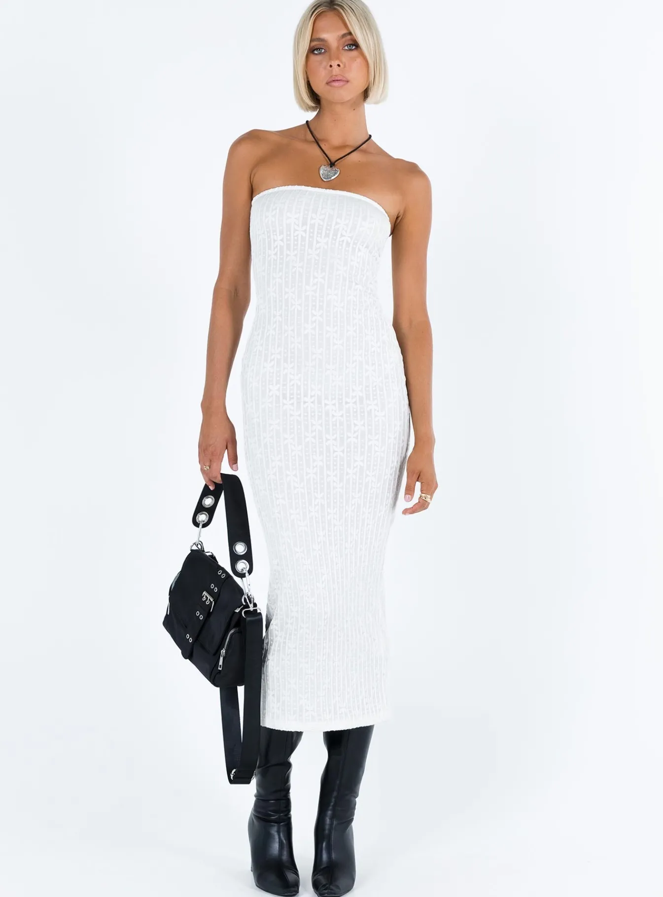 Princess Polly Lasance Maxi Dress White New