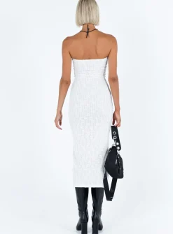 Princess Polly Lasance Maxi Dress White New