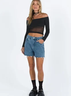 Princess Polly Laurenashorts Dark Wash Denim Shop