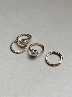 Princess Polly Laurie Ring Pack  Gold Best Sale
