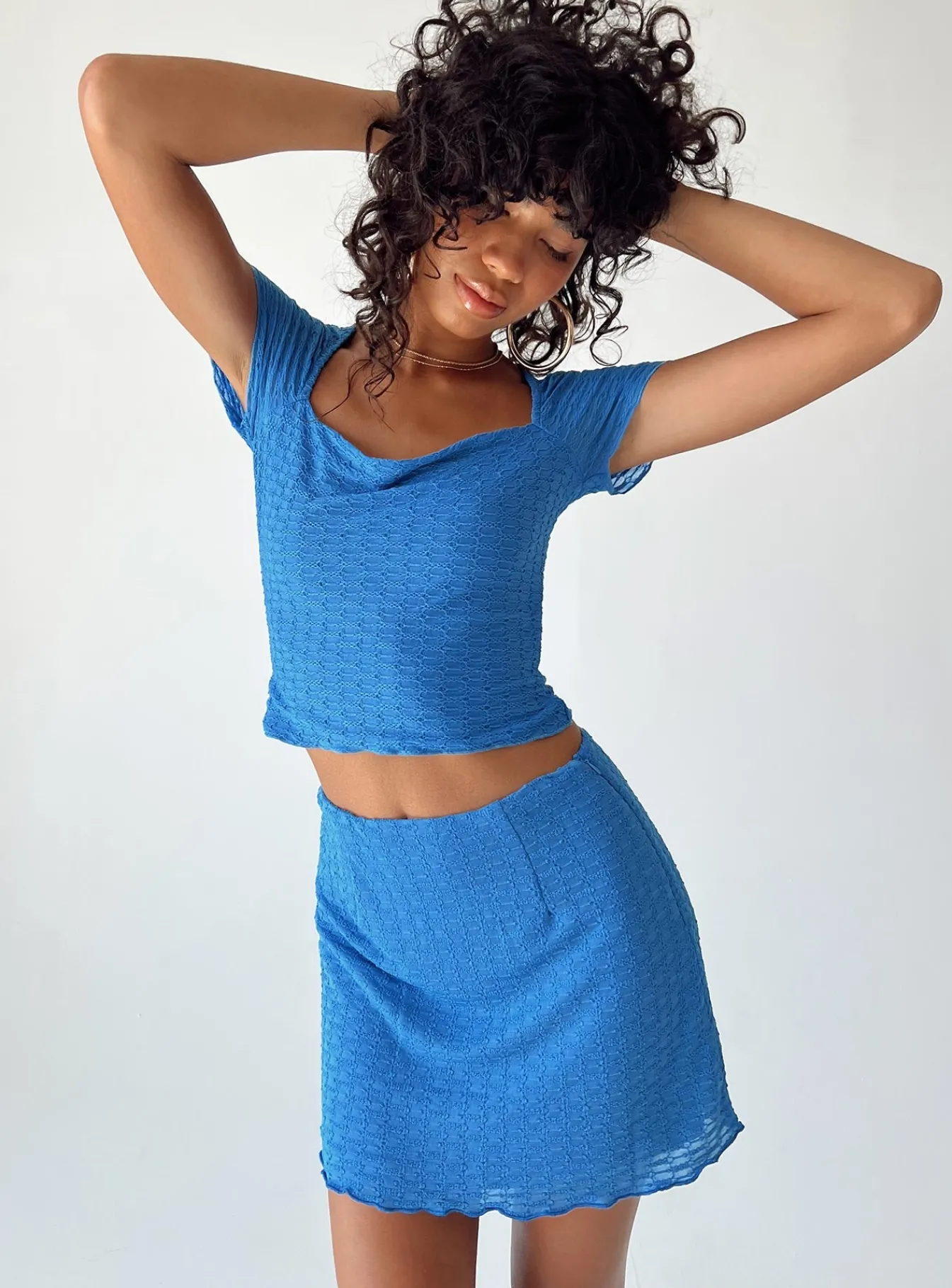 Princess Polly Lavender Time Mini Skirt Blue Hot