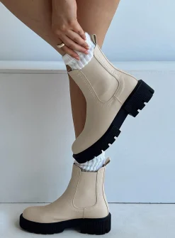 Princess Polly Lavern Boot Beige Shop