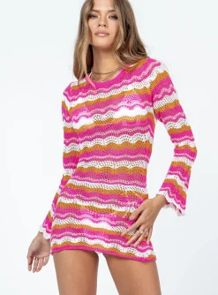 Princess Polly Leah Knit Dress/ Orange   Pink Online