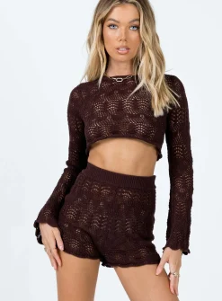Princess Polly Leah Knit Set  Brown Discount