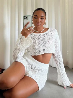 Princess Polly Leah Knit Set White Discount