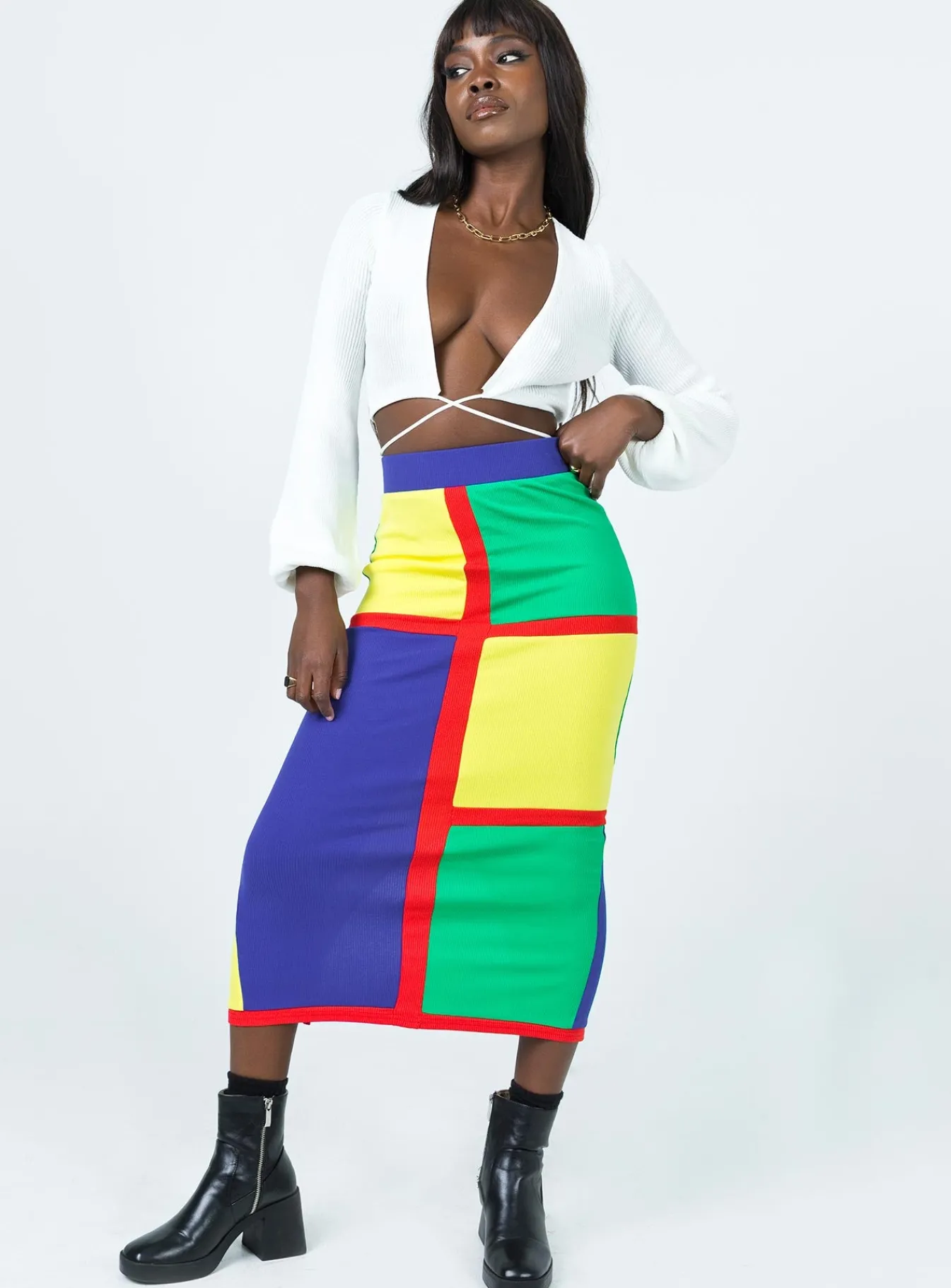 Princess Polly Lego Midi Skirt Multi Cheap