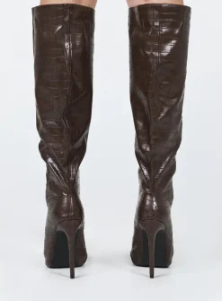Princess Polly Leighton Boots  Brown Sale