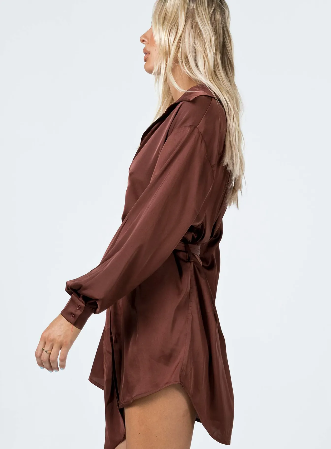 Princess Polly Leighton Mini Dress Brown Cheap