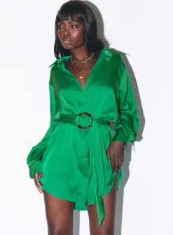 Princess Polly Leighton Mini Dress  Green Best Sale