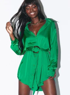 Princess Polly Leighton Mini Dress Green Best Sale