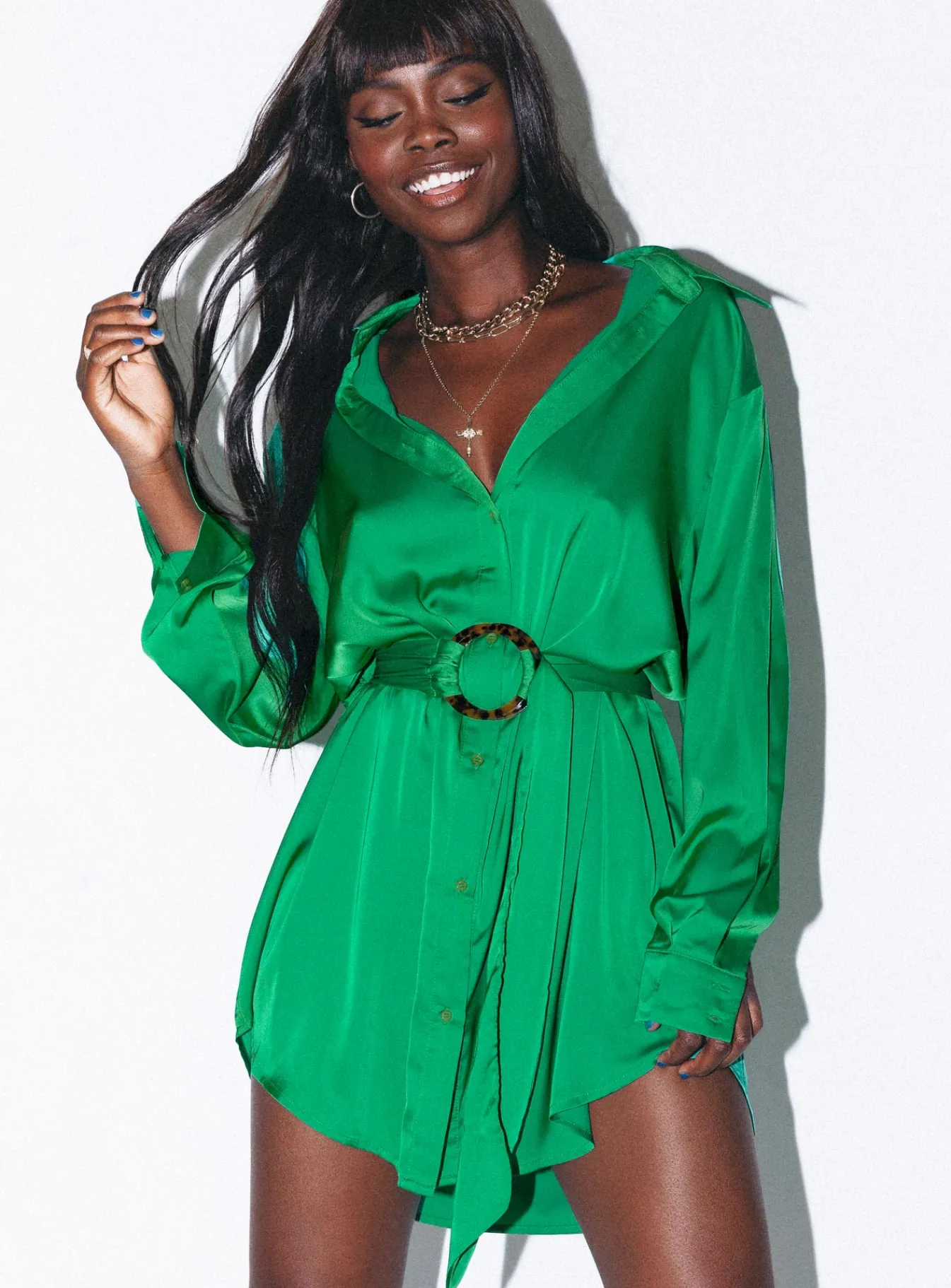 Princess Polly Leighton Mini Dress Green Best Sale