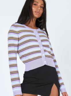Princess Polly Leila Cardigan Multi   Purple Flash Sale