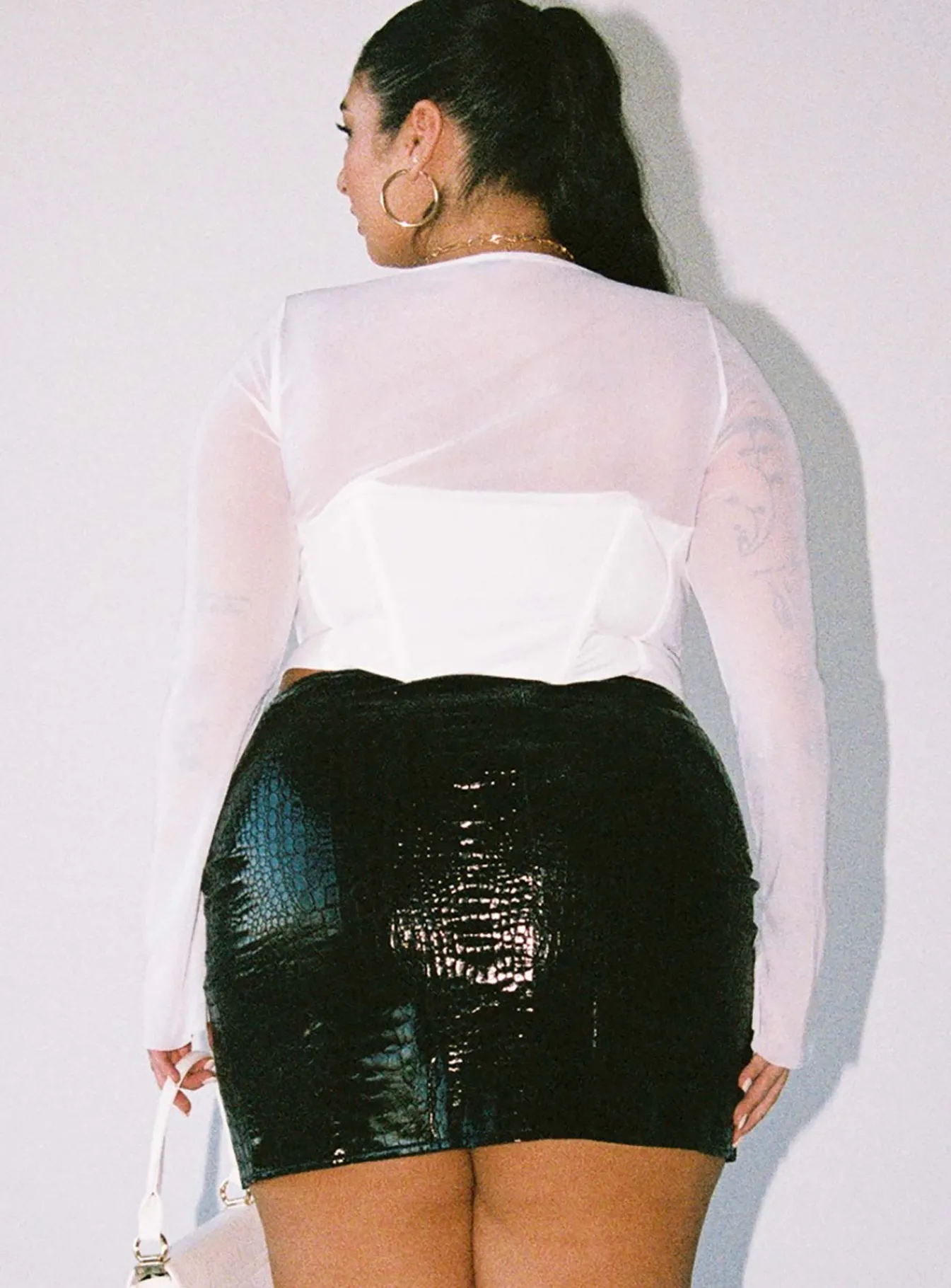 Princess Polly Leila Mini Skirtcroc Curve Black Best