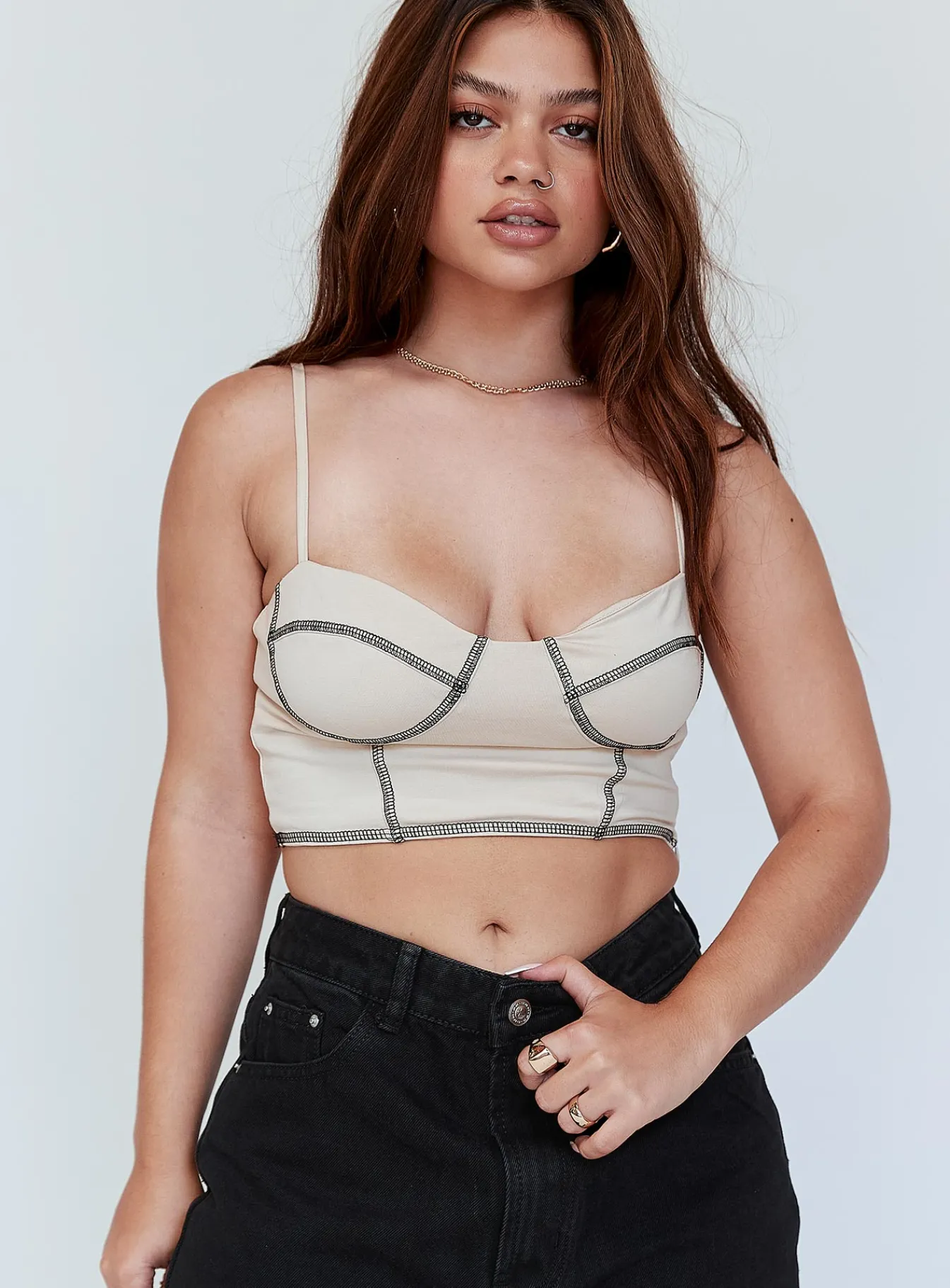 Princess Polly Leilani Top Beige Cheap