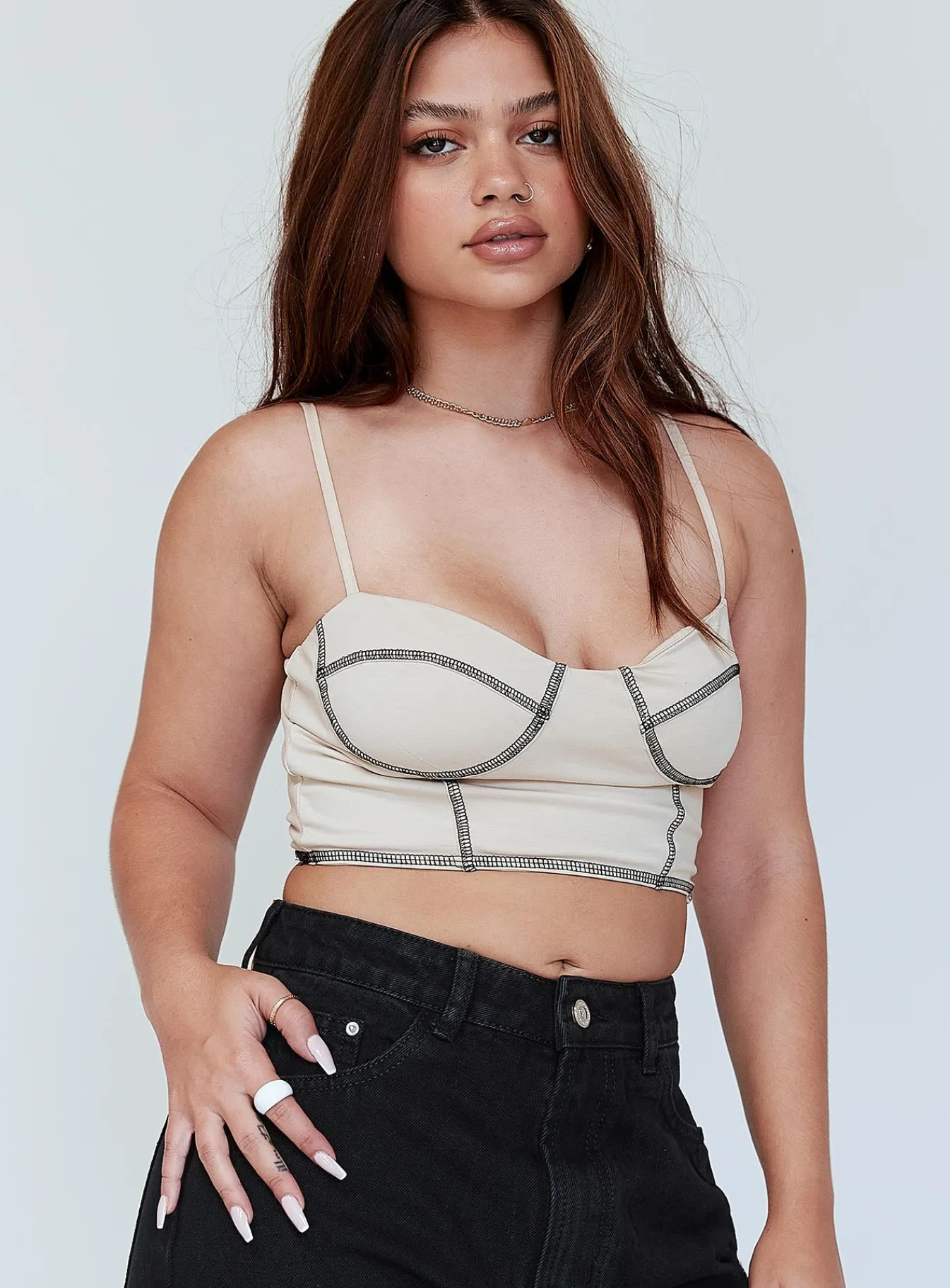 Princess Polly Leilani Top Beige Cheap