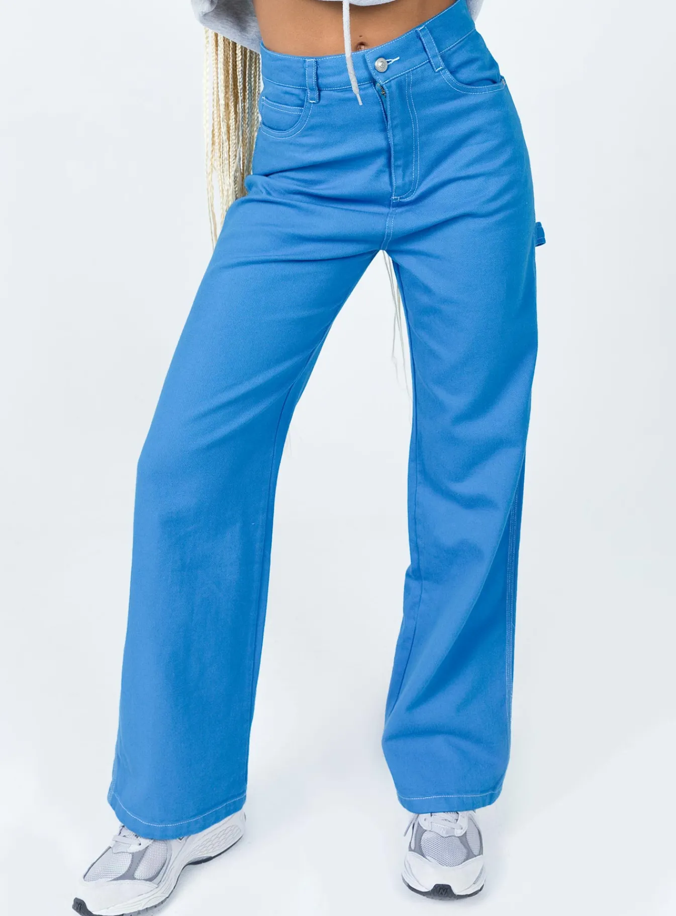 Princess Polly Leisure Straight Leg Jeans Blue Best Sale