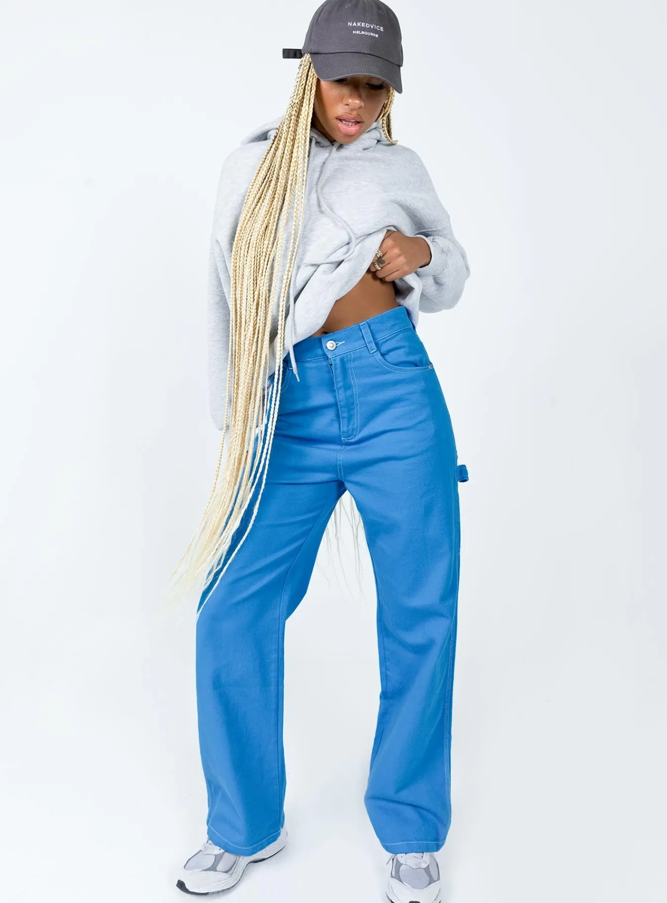 Princess Polly Leisure Straight Leg Jeans Blue Best Sale