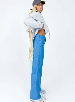 Princess Polly Leisure Straight Leg Jeans Blue Best Sale