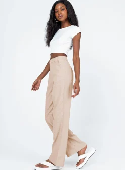 Princess Polly Lelo Linen Pants Beige Best