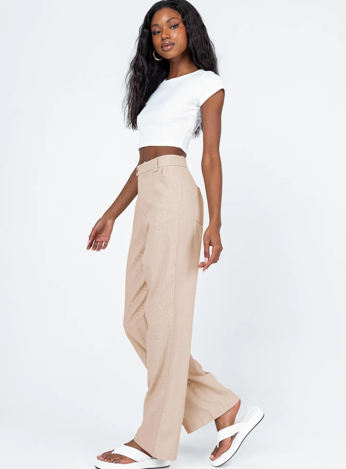 Princess Polly Lelo Linen Pants Beige Best