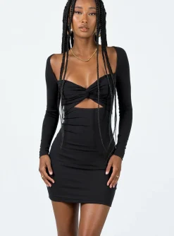 Princess Polly Lennel Mini Dress Black Hot