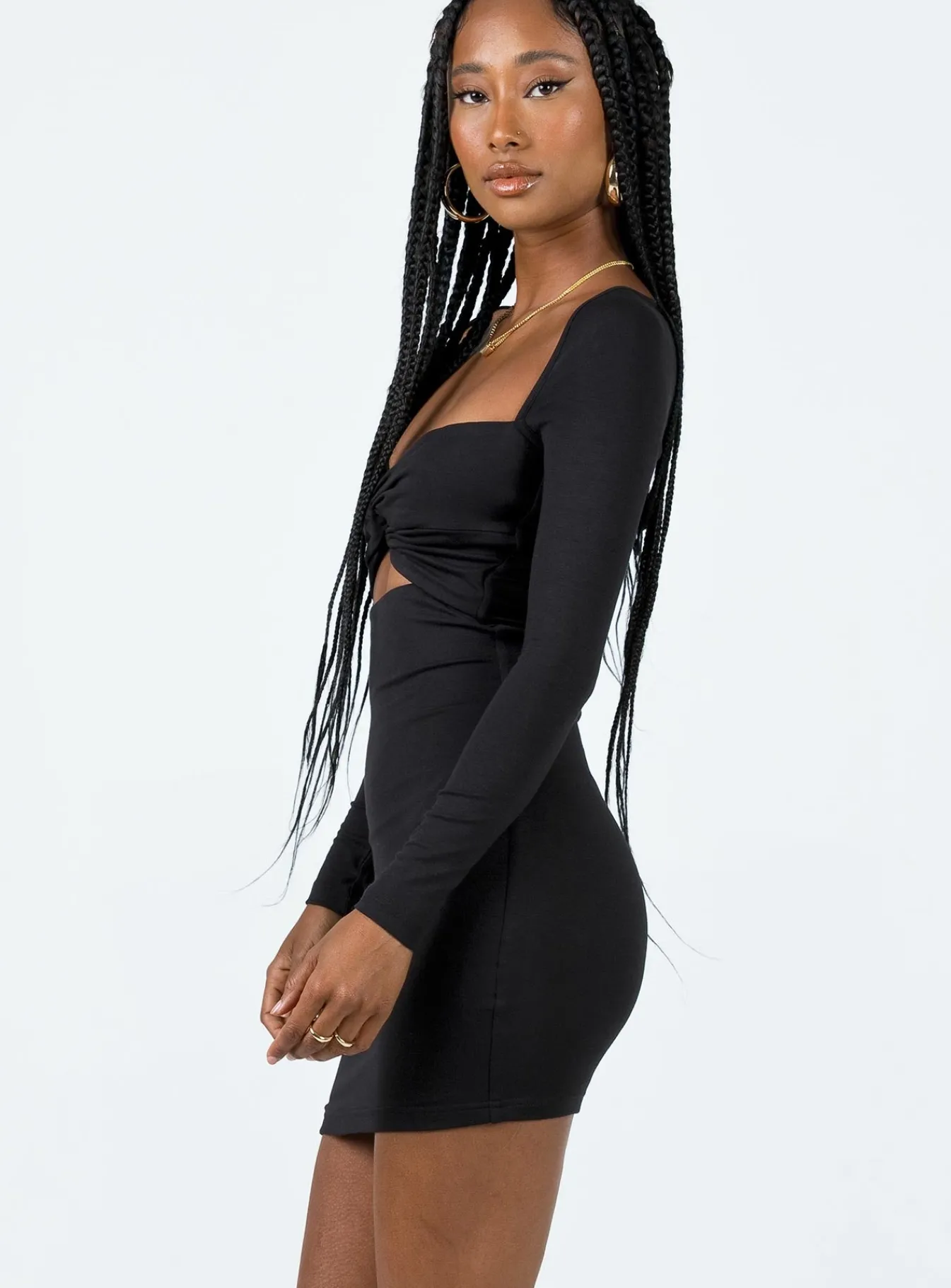 Princess Polly Lennel Mini Dress Black Hot