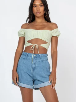 Princess Polly Lennoxshorts  Denim Best Sale