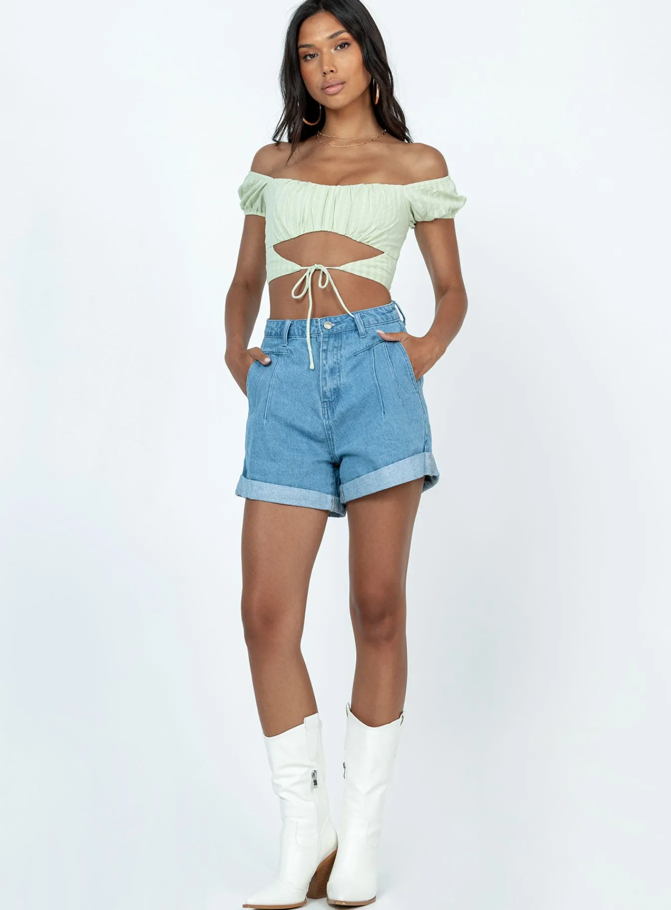 Princess Polly Lennoxshorts Denim Best Sale