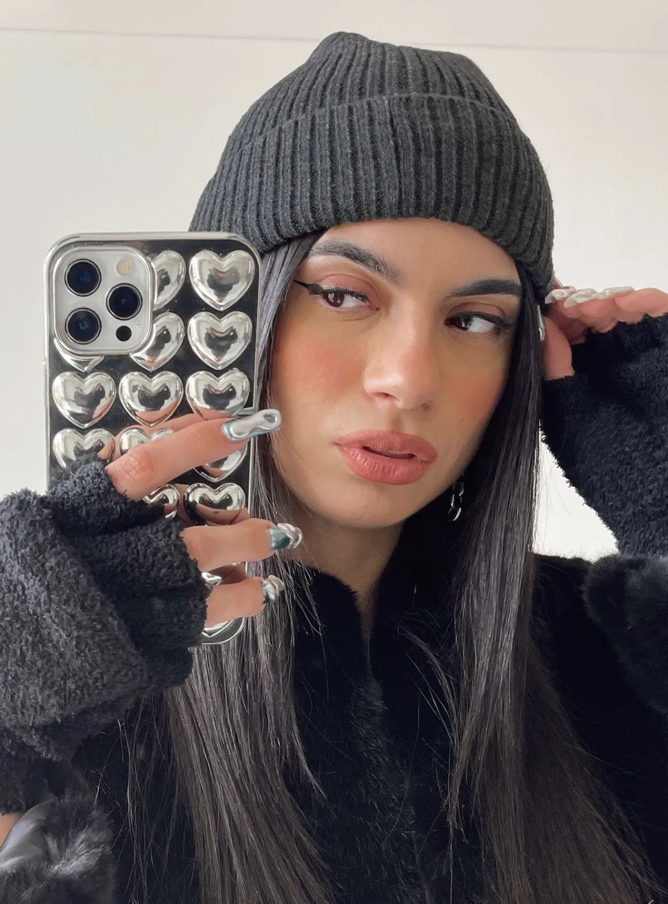 Princess Polly Leo Beanie Slate Grey Clearance