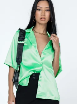 Princess Polly Leona Shirt  Green Online