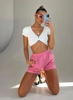 Princess Polly Leonara Shorts  Pink Flash Sale