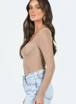 Princess Polly Leonie Bodysuit  Beige Fashion