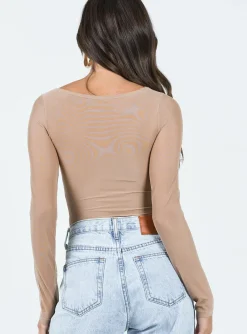 Princess Polly Leonie Bodysuit  Beige Fashion