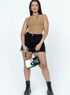 Princess Polly Leonie Denim Shorts Washed Black Discount
