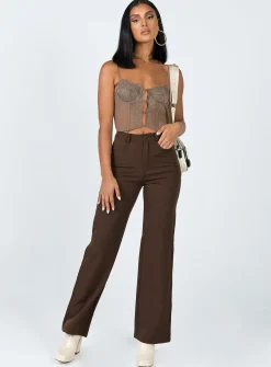Princess Polly Lerina Top Mushroom Beige Sale