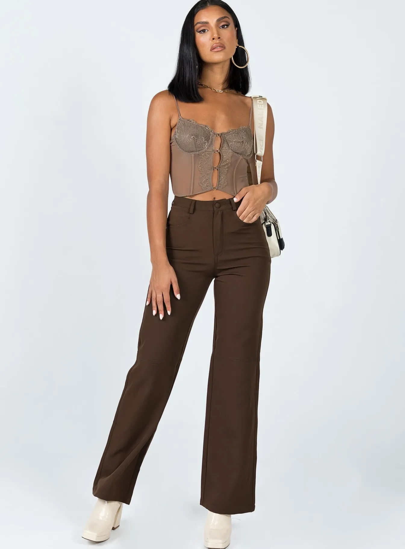 Princess Polly Lerina Top Mushroom Beige Sale