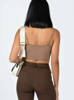 Princess Polly Lerina Top Mushroom Beige Sale