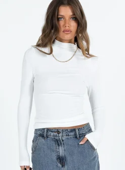Princess Polly Lerman Long Sleeve Top  White Cheap