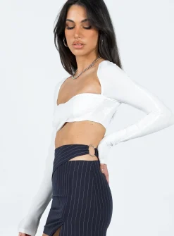 Princess Polly Leska Long Sleeve Top Ivory Sale