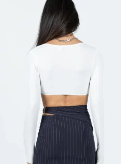 Princess Polly Leska Long Sleeve Top Ivory Sale