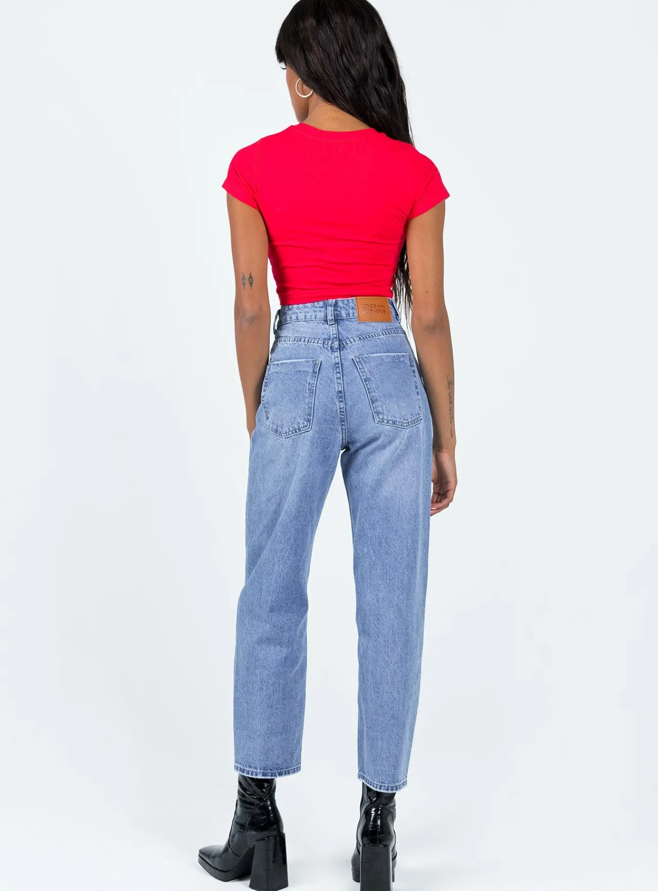 Princess Polly Leta Straight Legjeans Mid Blue Denim Store