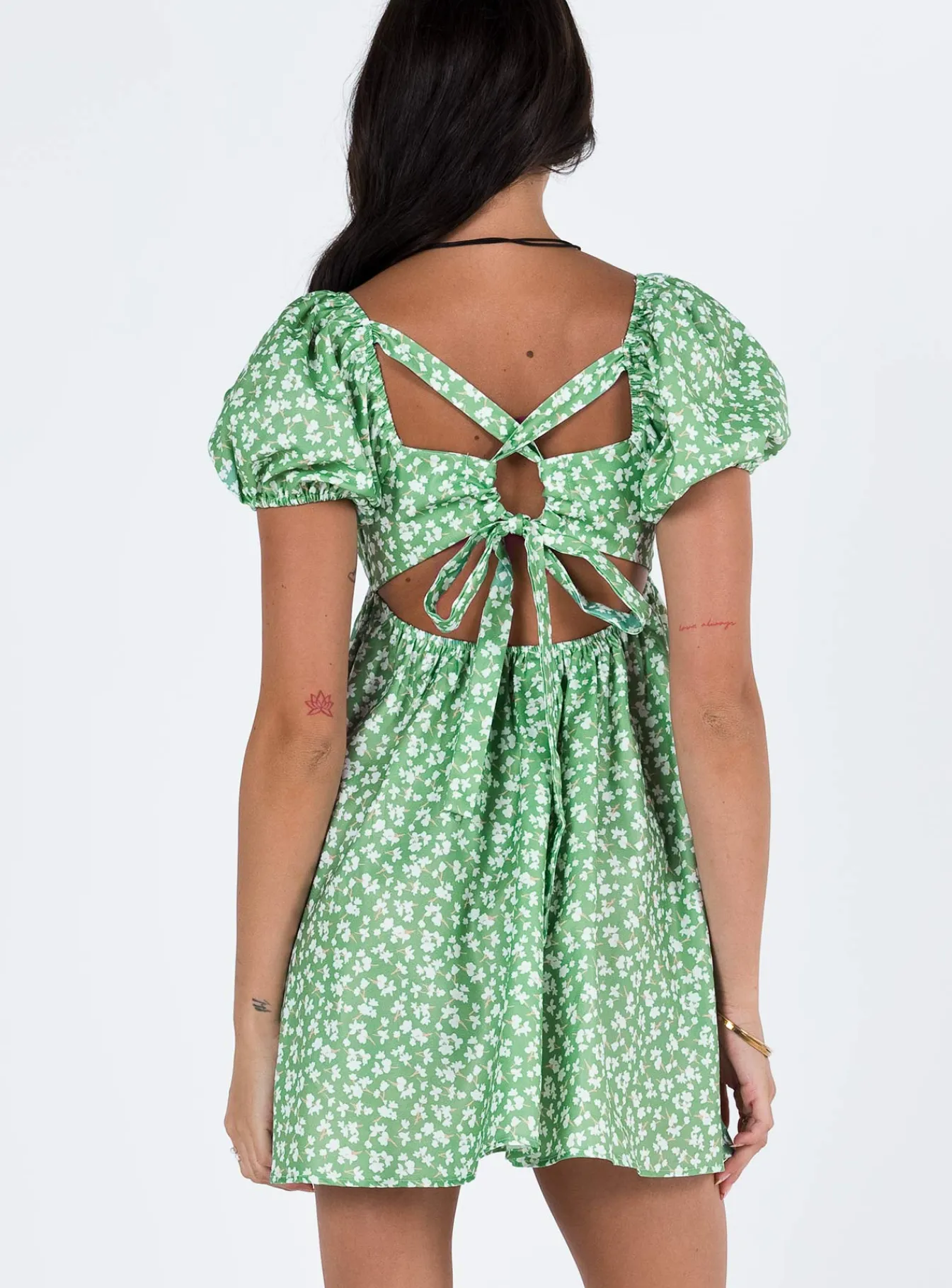 Princess Polly Let'S Dance Mini Dress Green Floral Hot